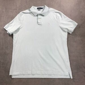 Ralph Lauren Polo Shirt Men's Large Sky Blue Pique Knit Preppy Short Sleeve